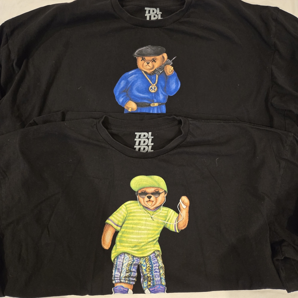 Lot of 2 The Dirt Label Graphic T-Shirts Men’s XXXL Hip Hop Bear Tees